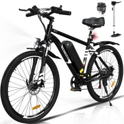 HITWAY Vélo Électrique, VTT Électrique avec Batterie au Lithium Amovible 36V12Ah, Ville E-Bike avec 7 Vitesses, Moteur 250W, Autonomie 35-90km pour Adulte