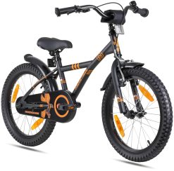 PROMETHEUS BICYCLES Velo 18 Pouces Garcon Fille Velo Enfant pour 5 a 6 Ans - Vélo BMX avec Frein à rétropédalage en Noir a Orange